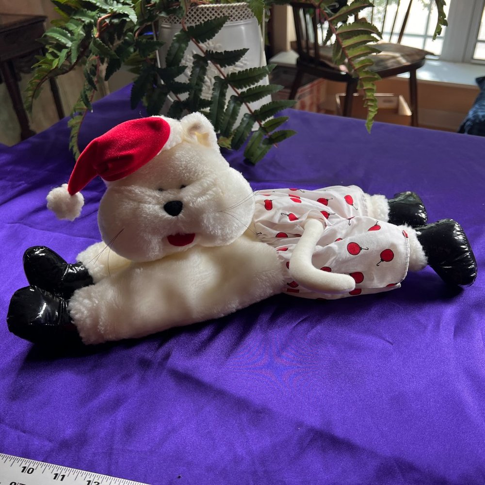 📌Doze Clothes  Sweet Stuff  Dog with Santa Hat, Belly with Zipper for Stuffing